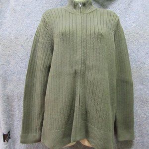 Olive Green Zip Up Sweater
